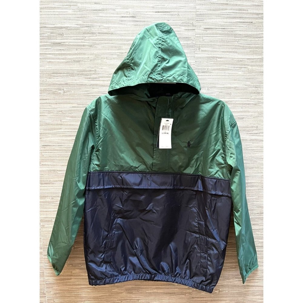 POLO RALPH LAUREN Boys Windbreaker Active Jacket Hooded Kid Size Large (14/16)